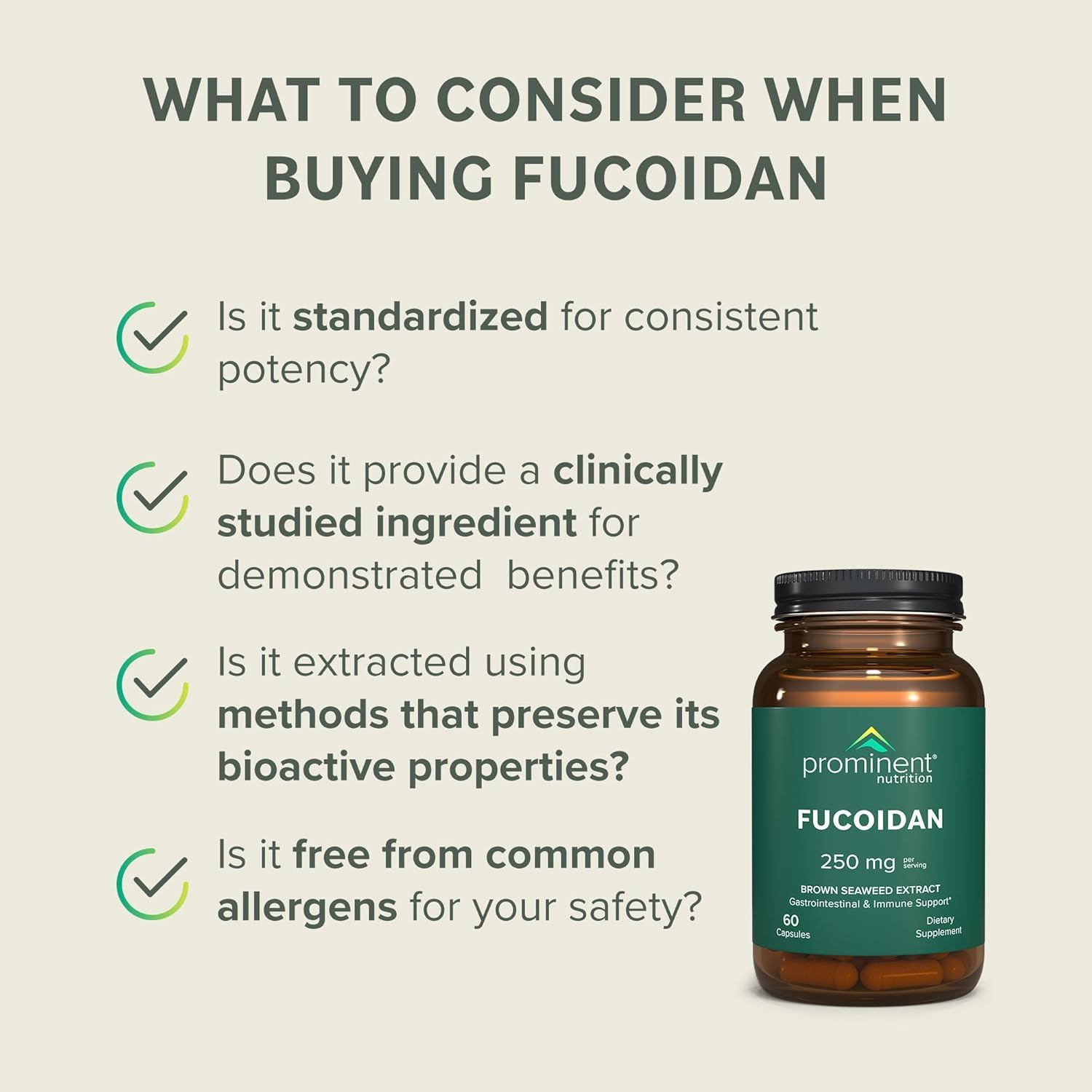 Prominent Nutrition Fucoidan Emballage-pack : format pratique et compact pour votre routine.