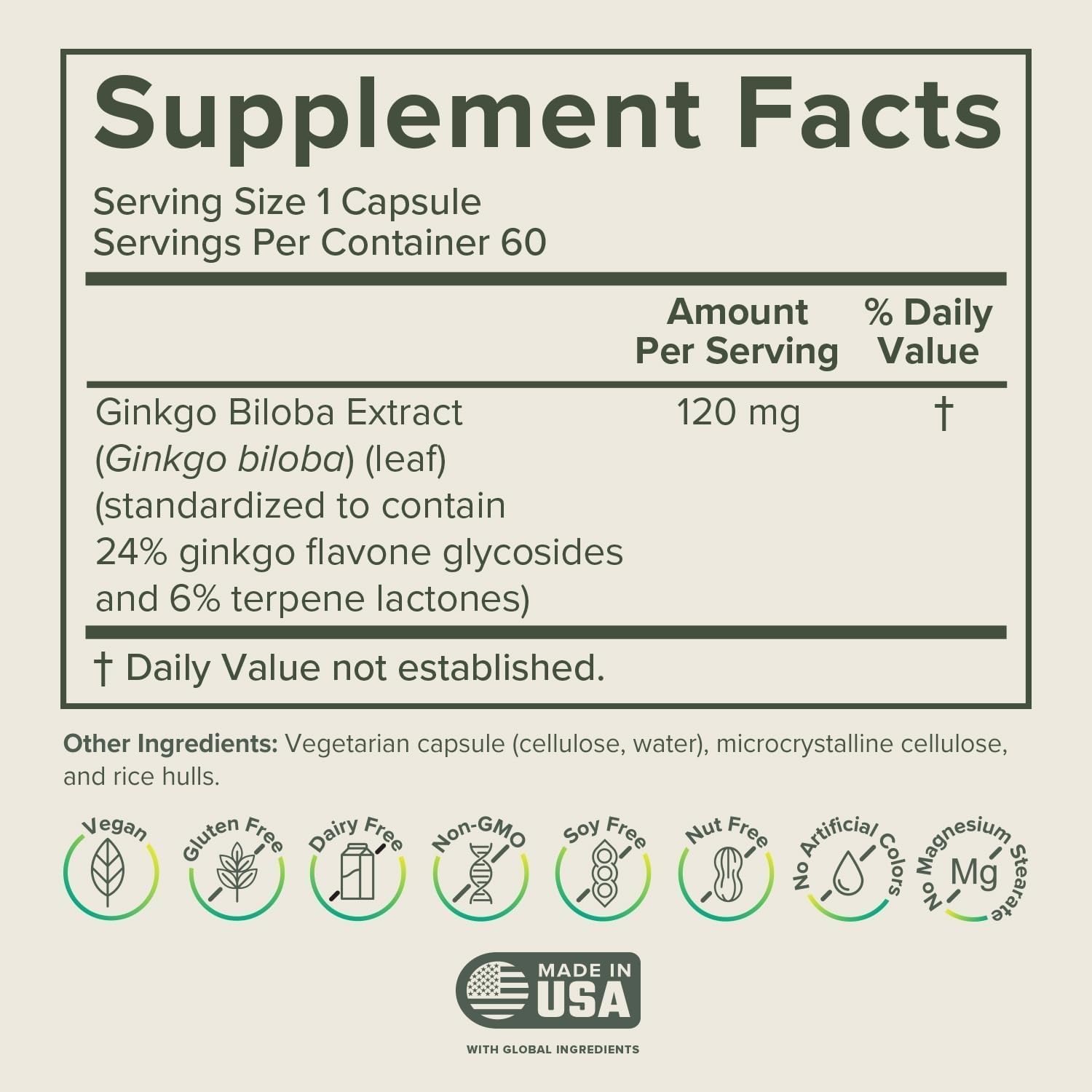 Prominent Nutrition Ginkgo Biloba, bouteille prête à l'utilisation dans votre quotidien.