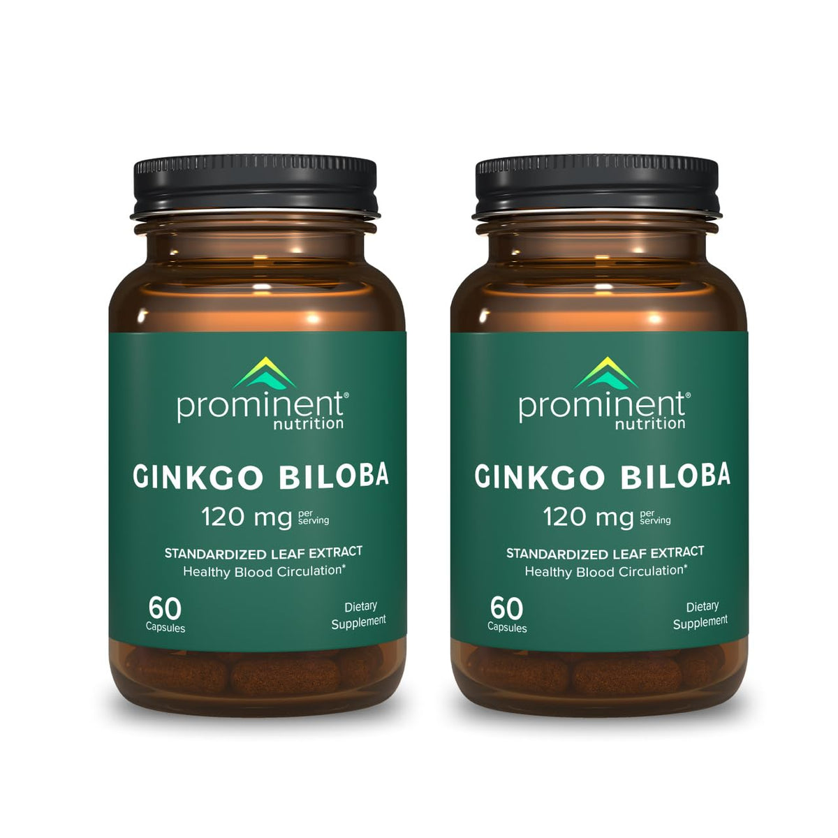Prominent Nutrition Ginkgo Biloba – bouteille visible, soutien potentiel à l'énergie et à la concentration.