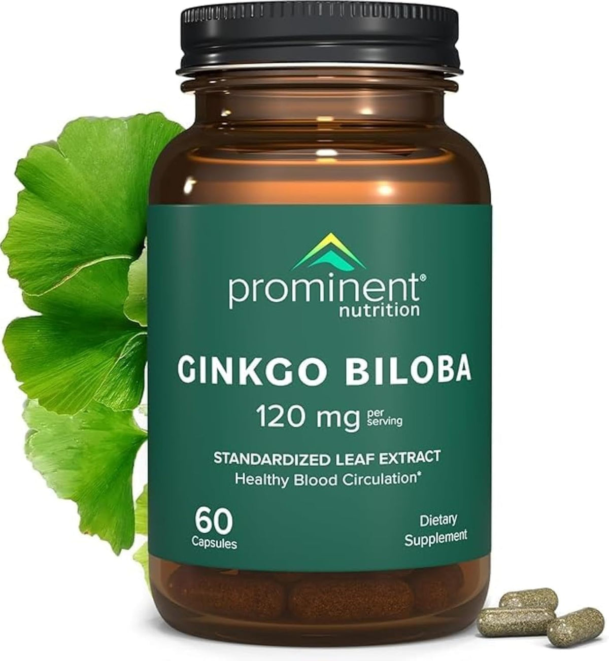 Prominent Nutrition Ginkgo Biloba, gelule, facile à avaler pour la routine quotidienne.