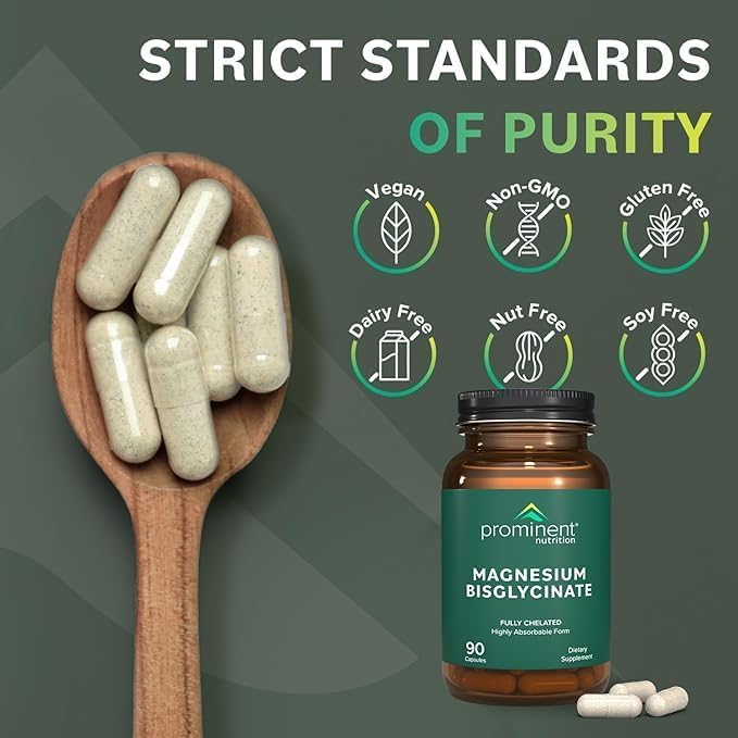 Prominent Nutrition Magnésium Bisglycinate Sommeil Apaisement, soutien nocturne potentiel.