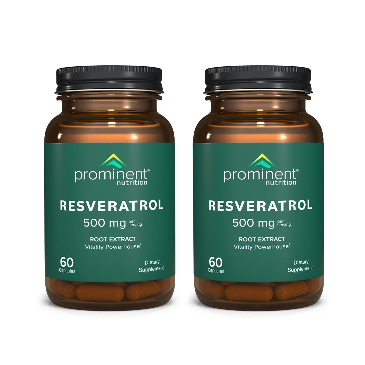 Prominent Nutrition Resveratrol capsules 500 mg – dose pratique et goût neutre.