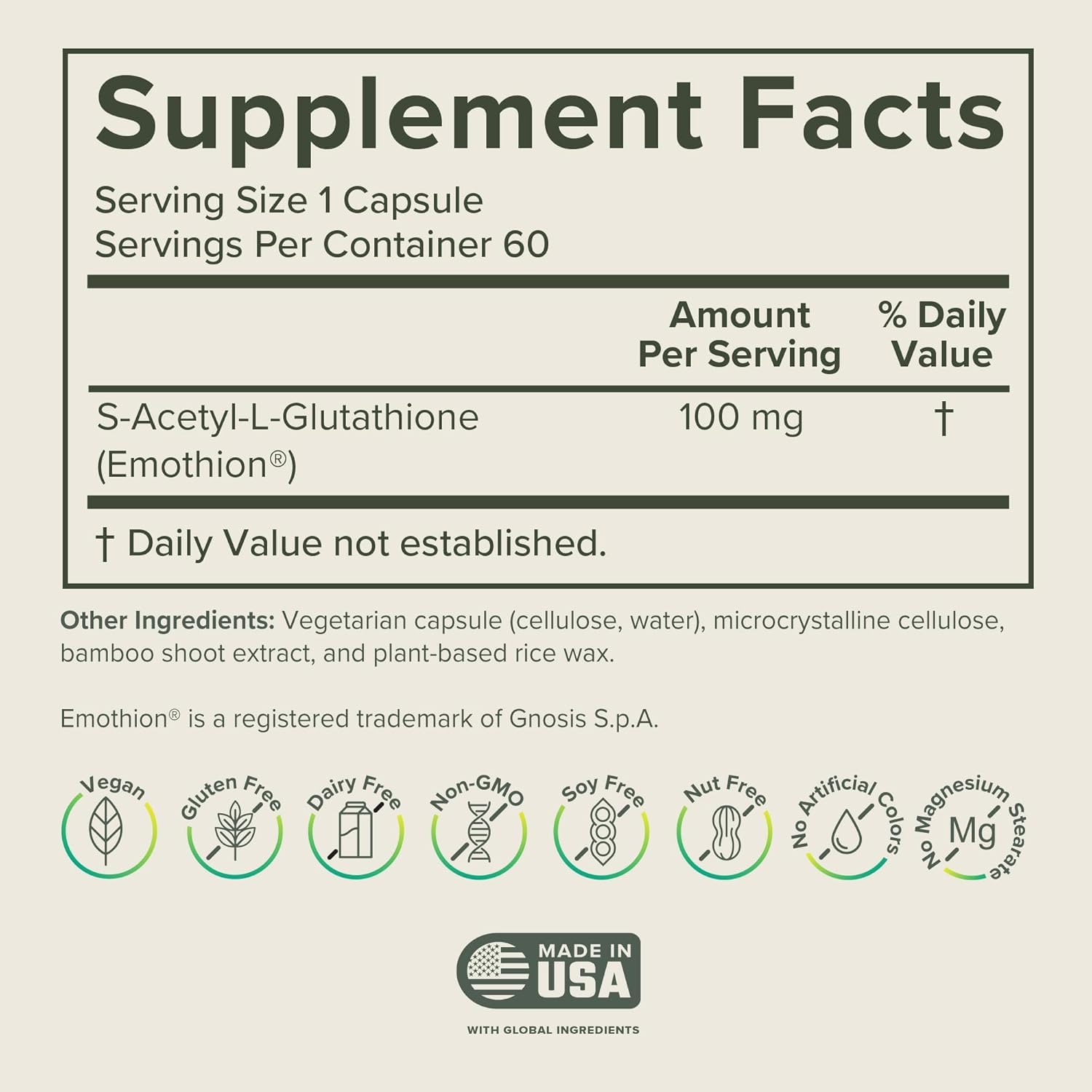 Prominent Nutrition S-acétyl L-glutathion, cognition et énergie, bénéfices potentiels