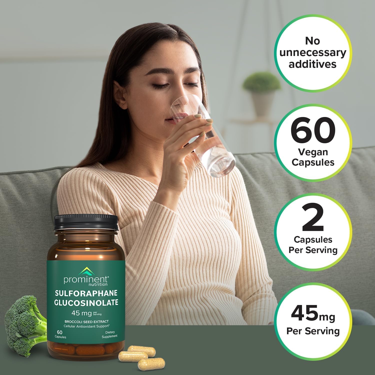 Prominent Nutrition sulforaphane gélules routine quotidienne, usage pratique et durable.