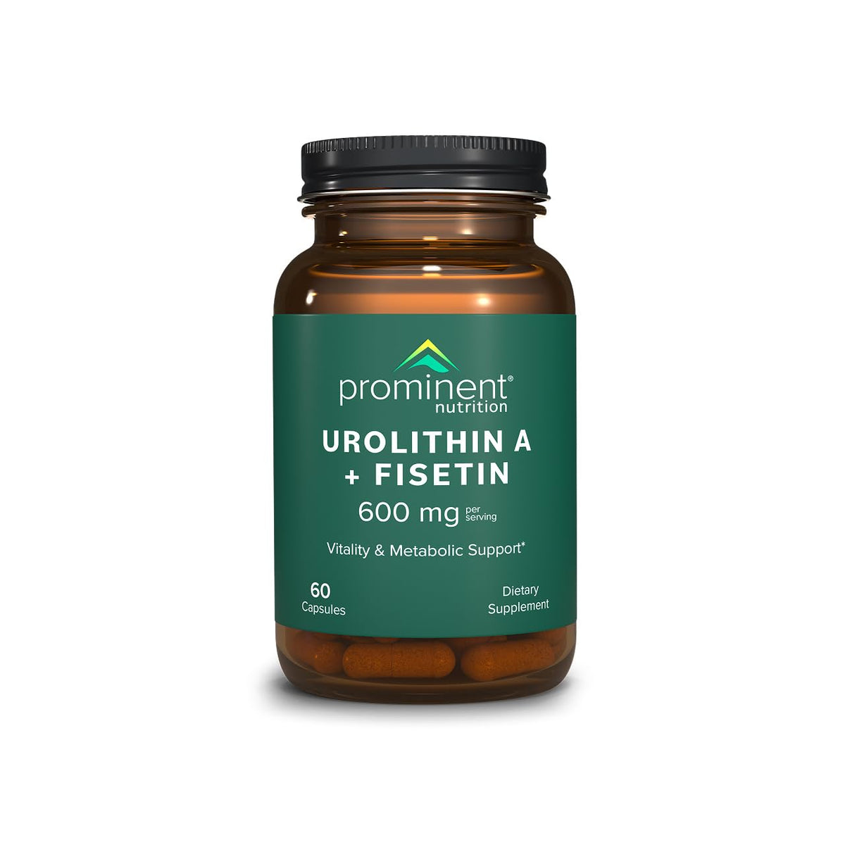 Prominent Nutrition Urolithin A + Fisetin : gélules dorées pour récupération après effort