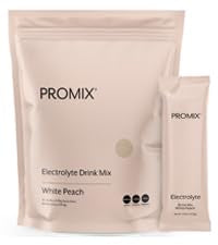 ProMix Nutrition Electrolytes emballage pêche blanche, pratique pour hydratation en déplacement.