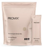 ProMix Nutrition Electrolytes emballage pêche blanche, pratique pour hydratation en déplacement.