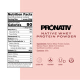 Mélange Pronativ whey native dans smoothie, goût framboise naturel.