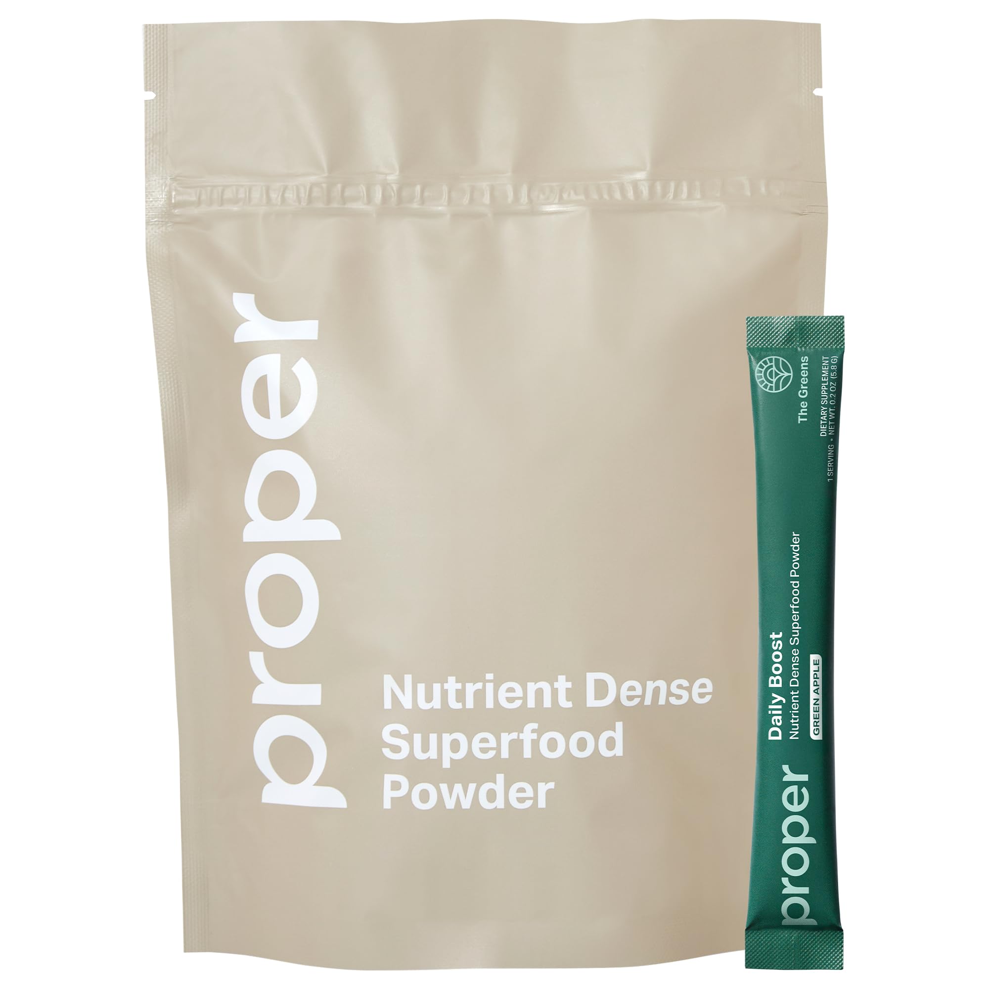 Proper Greens: emballage et étiquette, pratique pour démarrer une routine bien-être