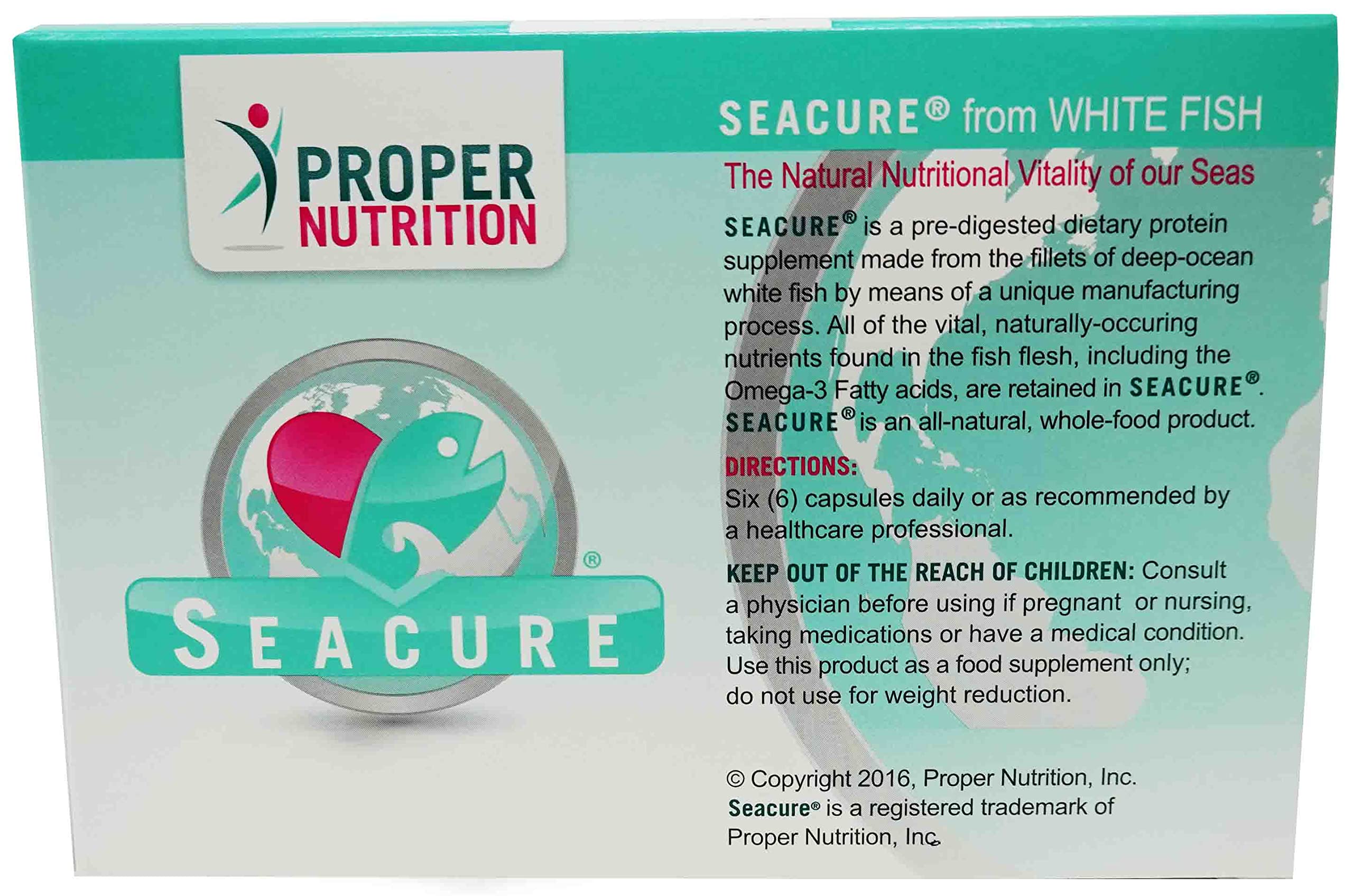 Gélules Seacure de Proper Nutrition, dosage quotidien facile avec deux capsules par prise.
