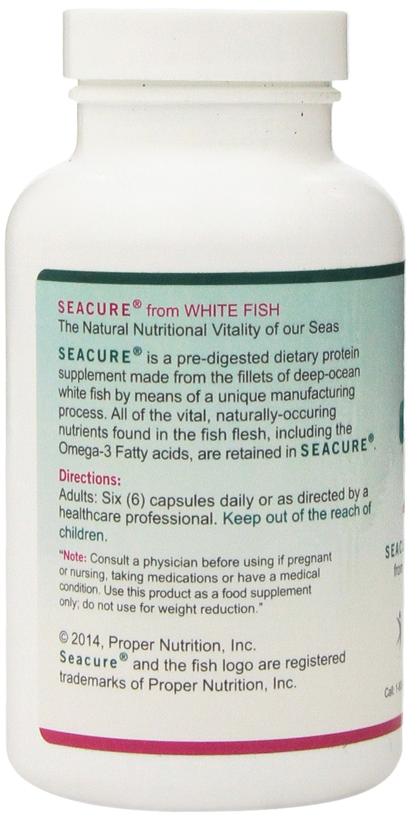 Gélules Proper Nutrition Seacure, faciles à avaler et pré-digérées.