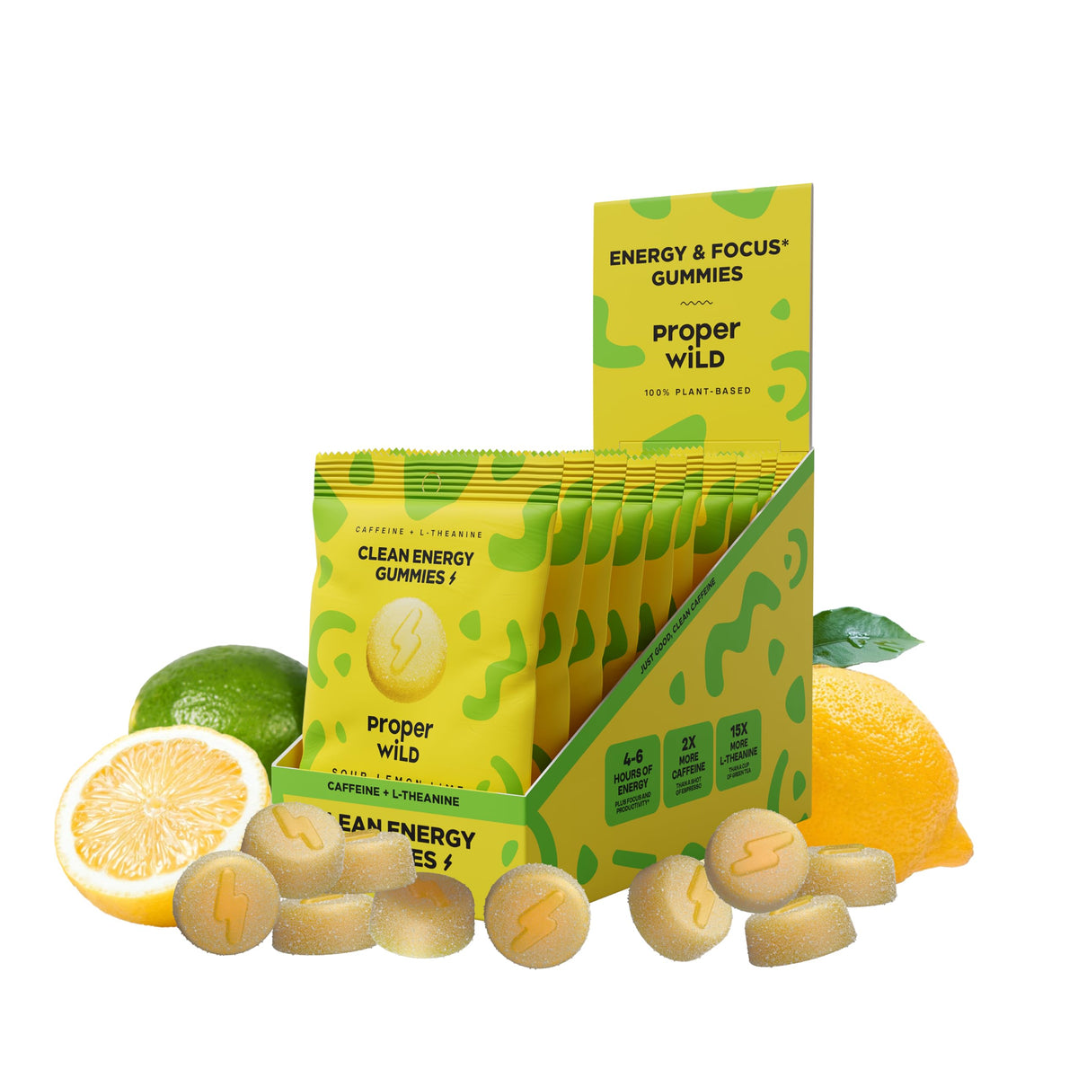 Gummies Proper Wild énergie doublee cafeine organique pour energie durable