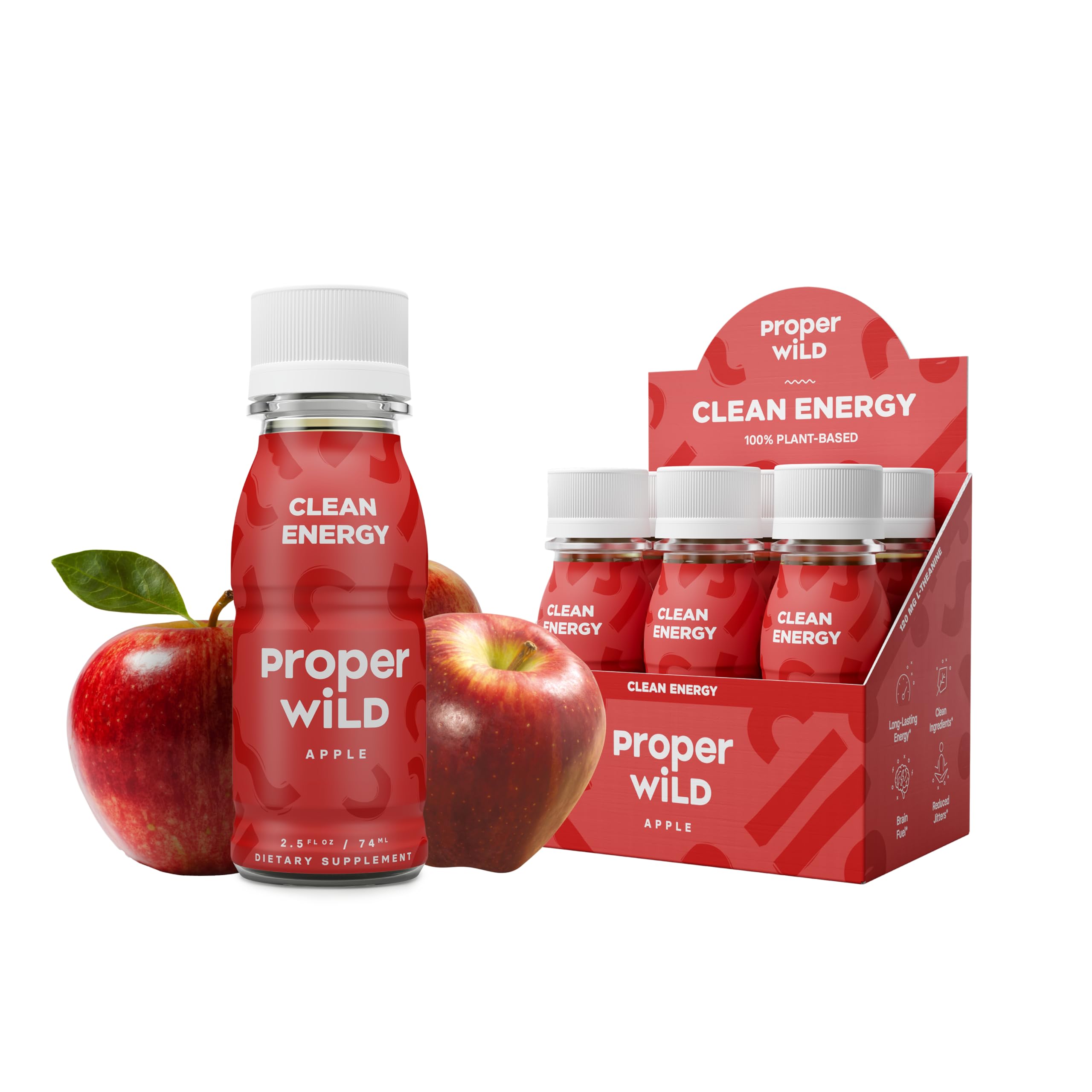 Proper Wild Shot energie pomme-crisp, energie durable et concentration raisonnable.