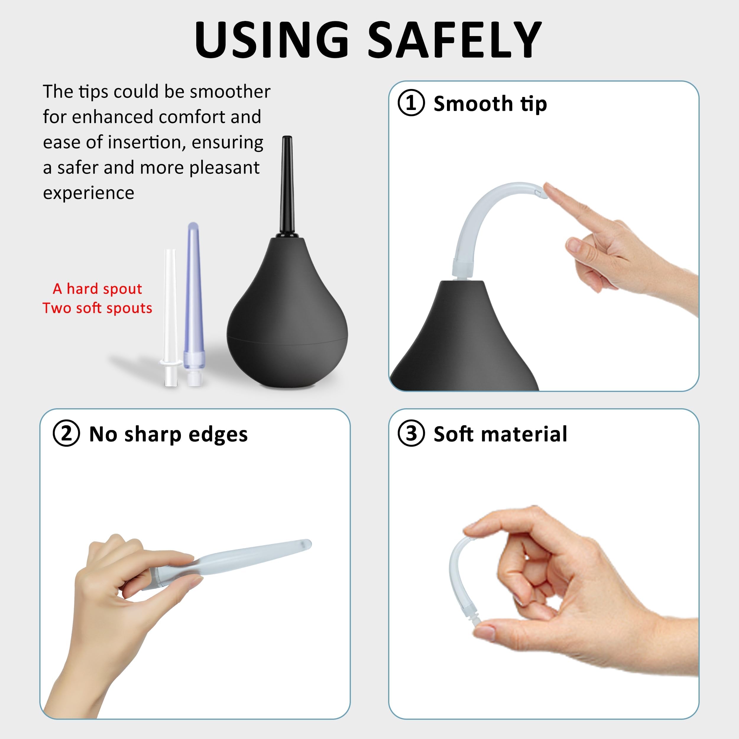 PropoDusche embouts douche anal, trois embouts variés pour différentes sensations.