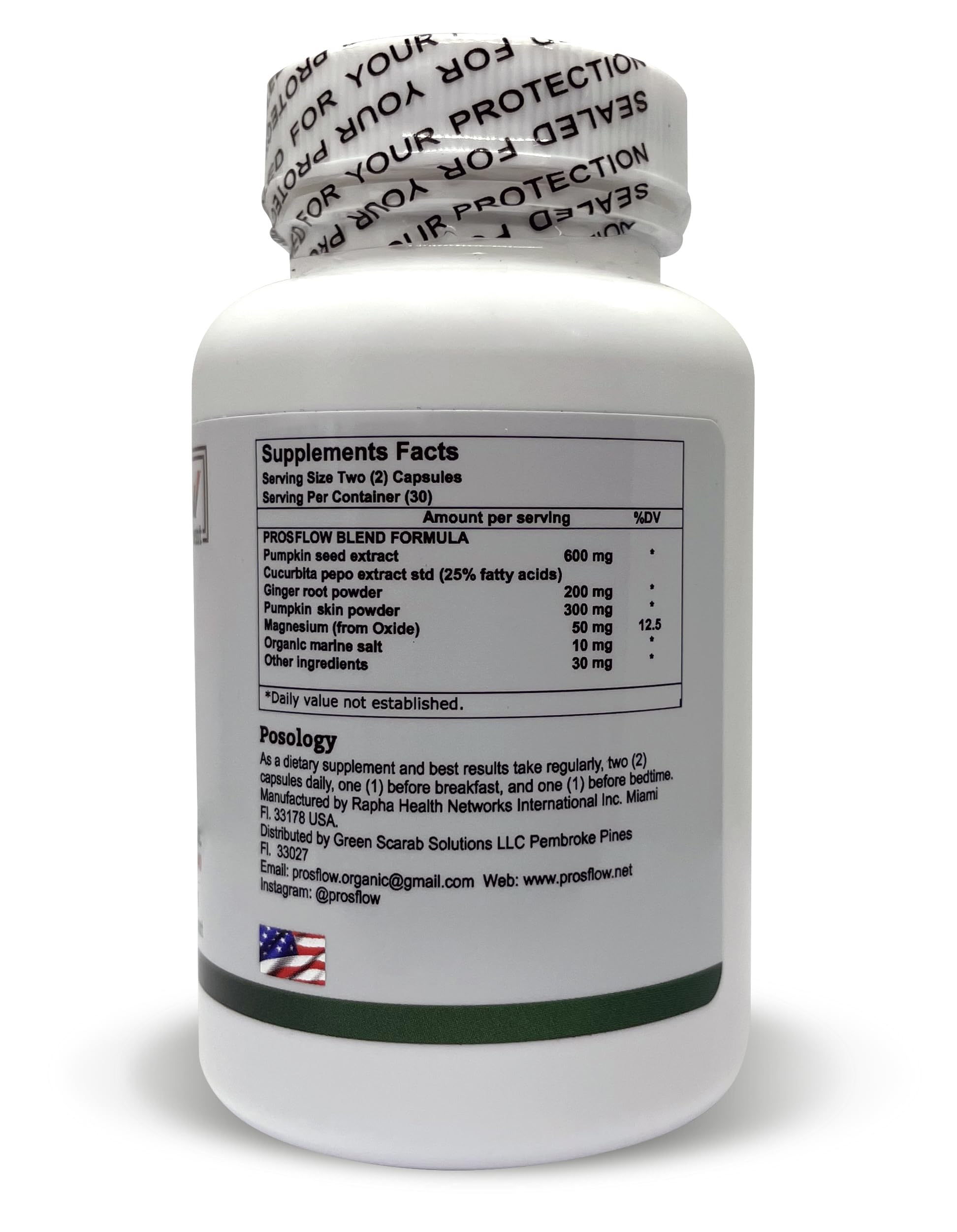 Prosflow Prostate Nutrient — étiquette claire présentant les ingrédients premium.