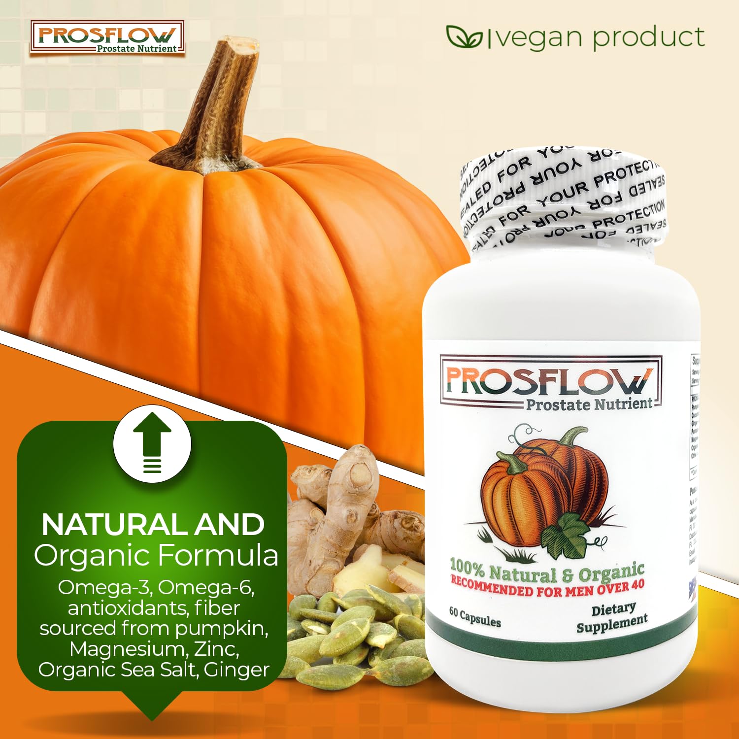 Prosflow Prostate Nutrient — gélules faciles à avaler dans la routine.