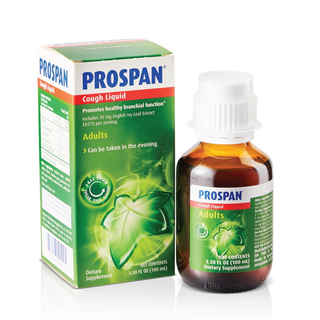 Prospan sirop et emballage : soulagement naturel de la toux et du mucus.