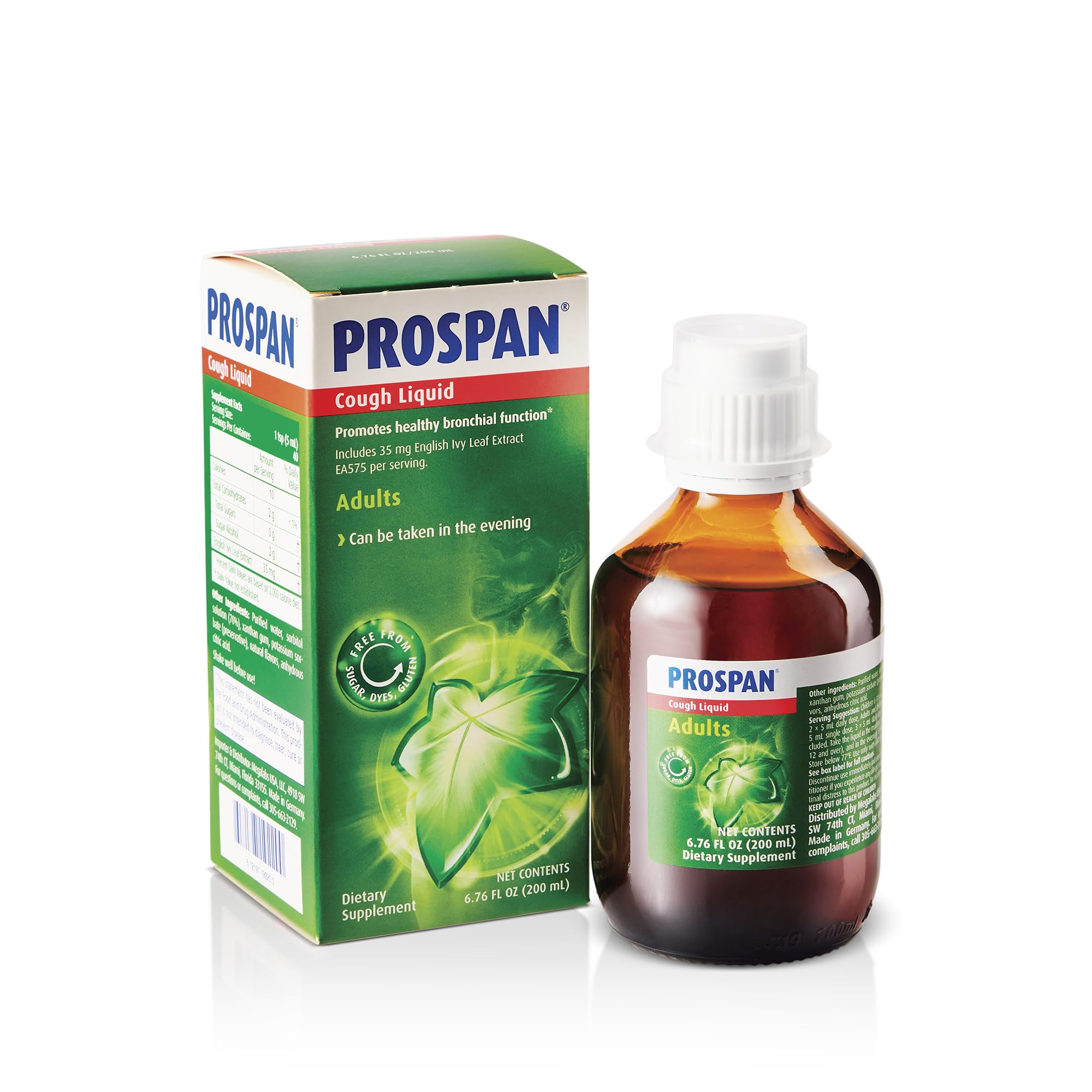 Prospan sirop contre la toux et mucus, bouteille 200 ml, soulage les irritations respiratoires.