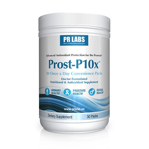 Boîte Prost-P10x visible, soutien potentiel de la prostate et de la fonction urinaire.