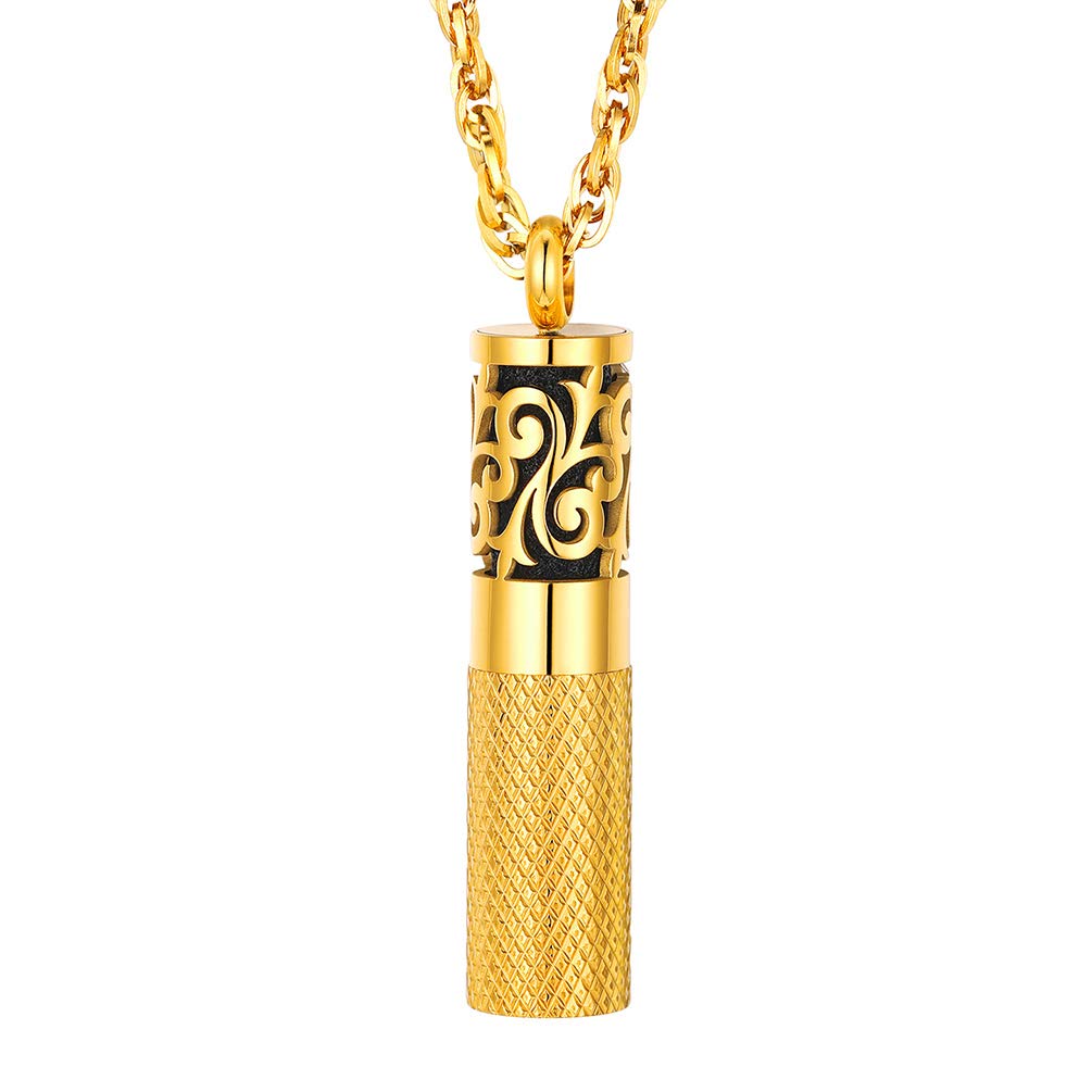 Collier diffuseur PROSTEEL en or jaune 18K pour diffusion personnelle d'huiles.