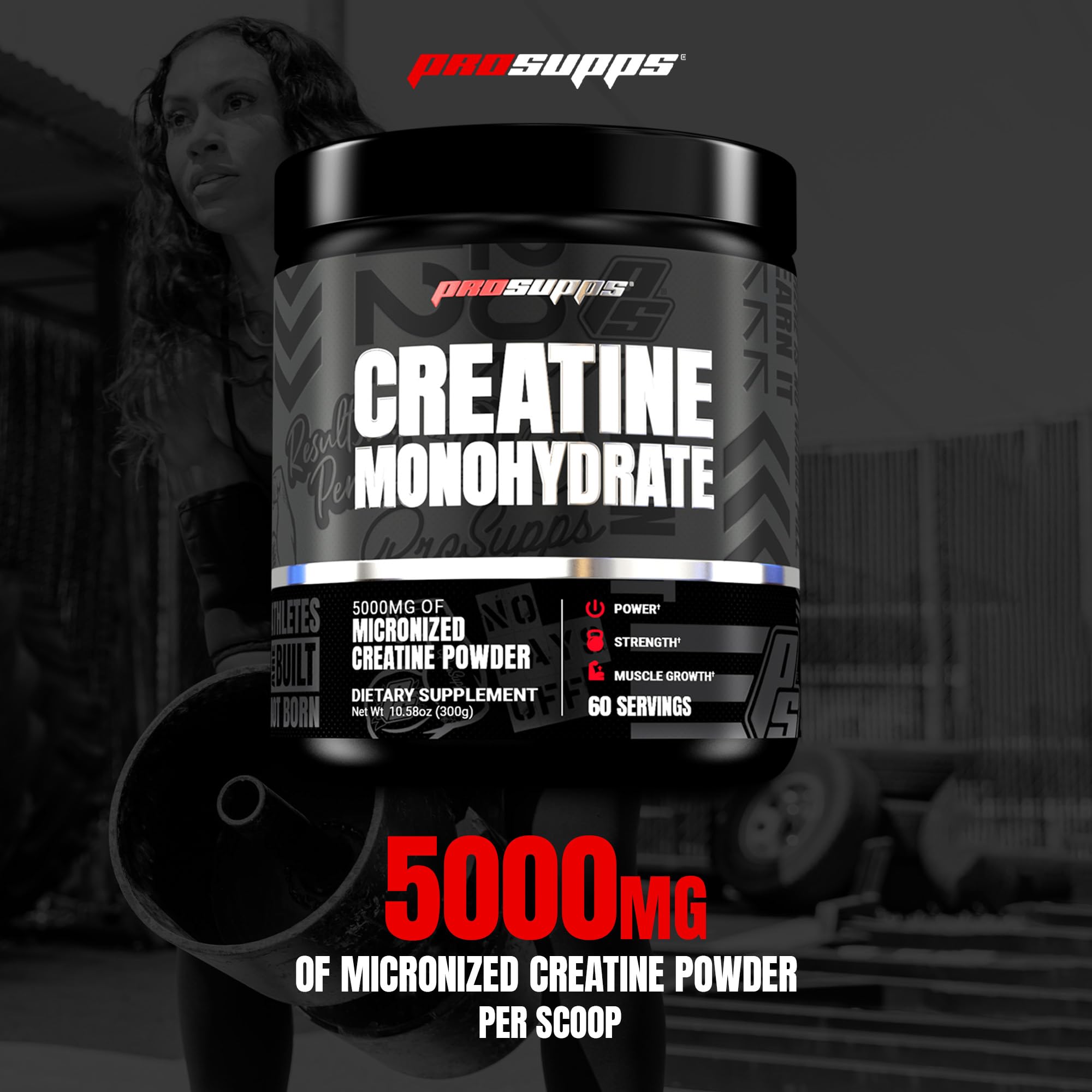 Prosupps Créatine Monohydrate, doseur inclus pour mesurer facilement chaque portion.