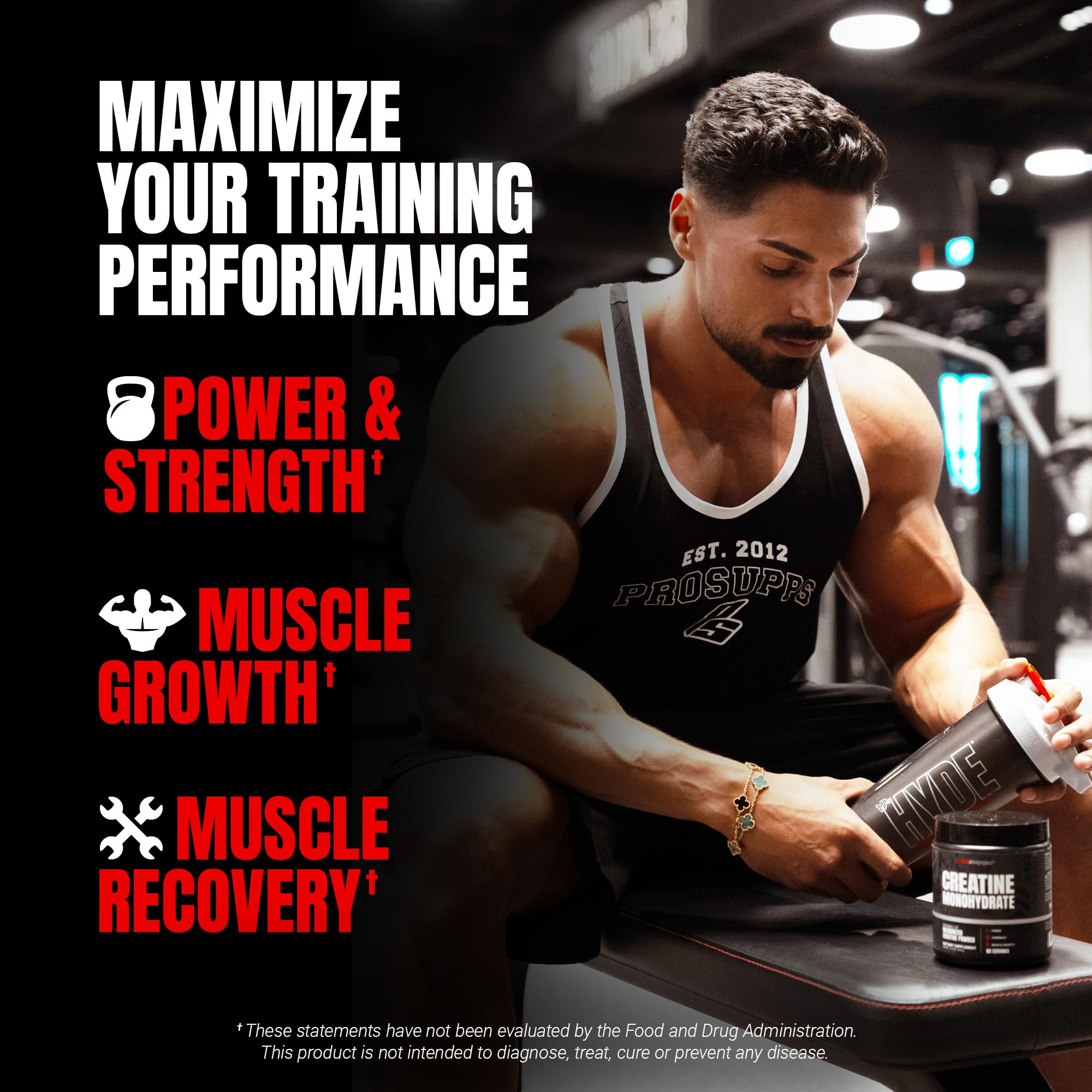 Prosupps Créatine Monohydrate, texture micronisée pour une dissolution rapide.