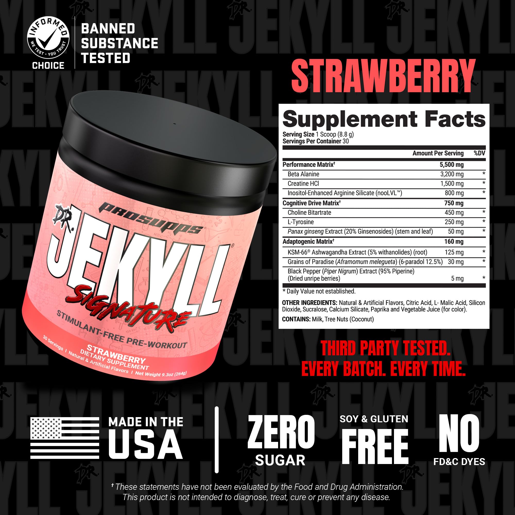 PROSUPPS Dr Jekyll Signature V2 saveur fraise — goût agréable et facile à boire.