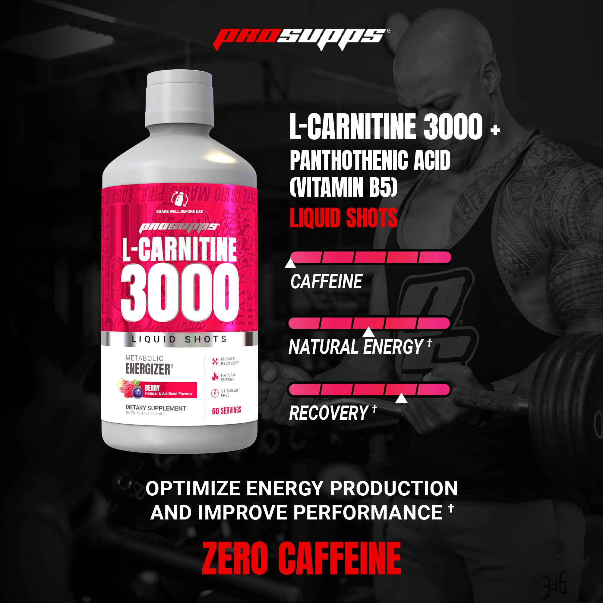 PROSUPPS L-Carnitine 3000 étiquette claire et lisible du produit