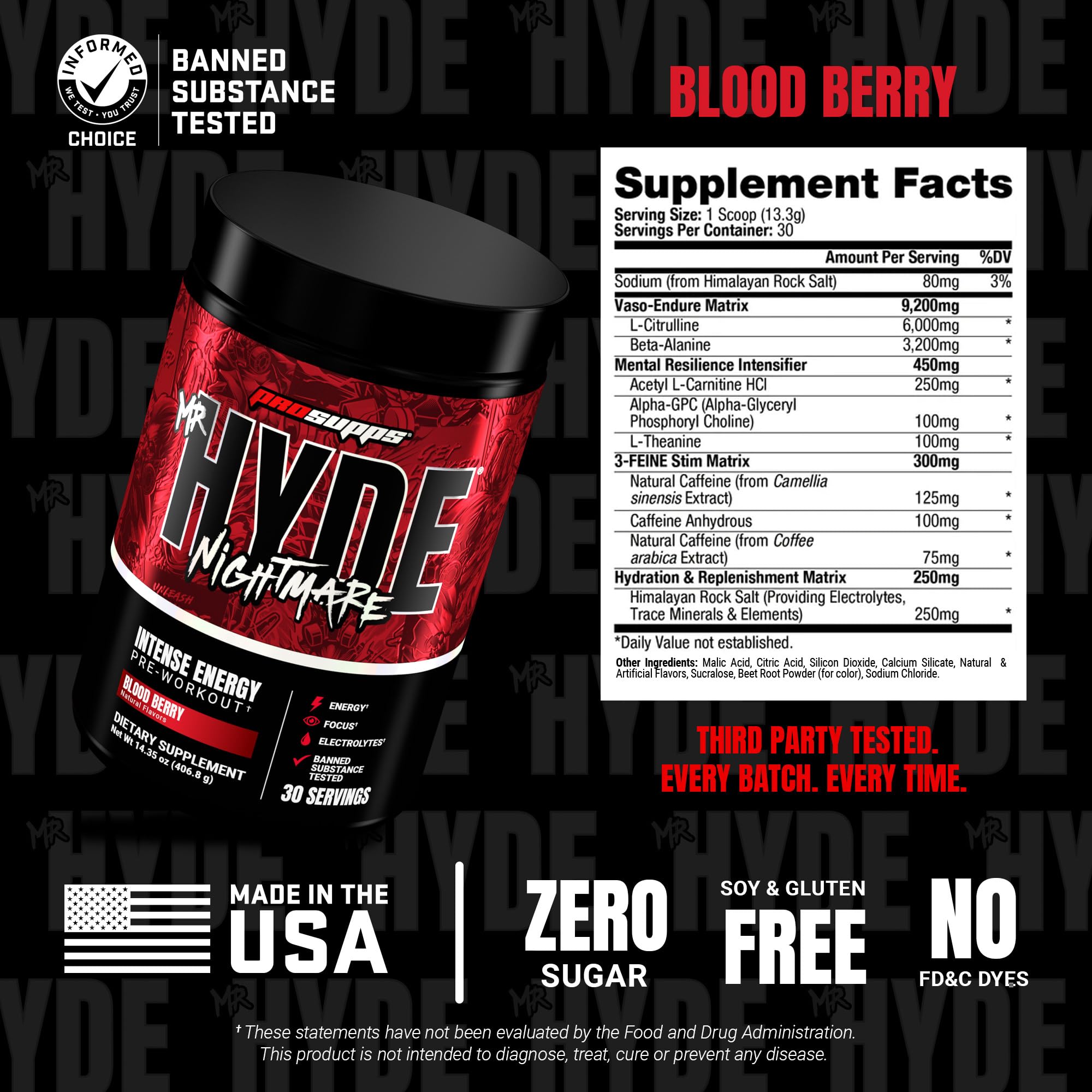 PROSUPPS Mr Hyde Nightmare goût baie sanguine, expérience sensorielle lors de l entraînement