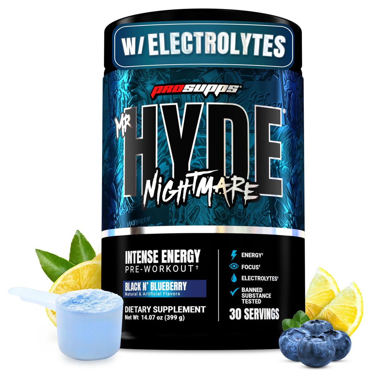 PROSUPPS Mr Hyde Nightmare — emballage du pré-entraînement pour énergie et concentration.