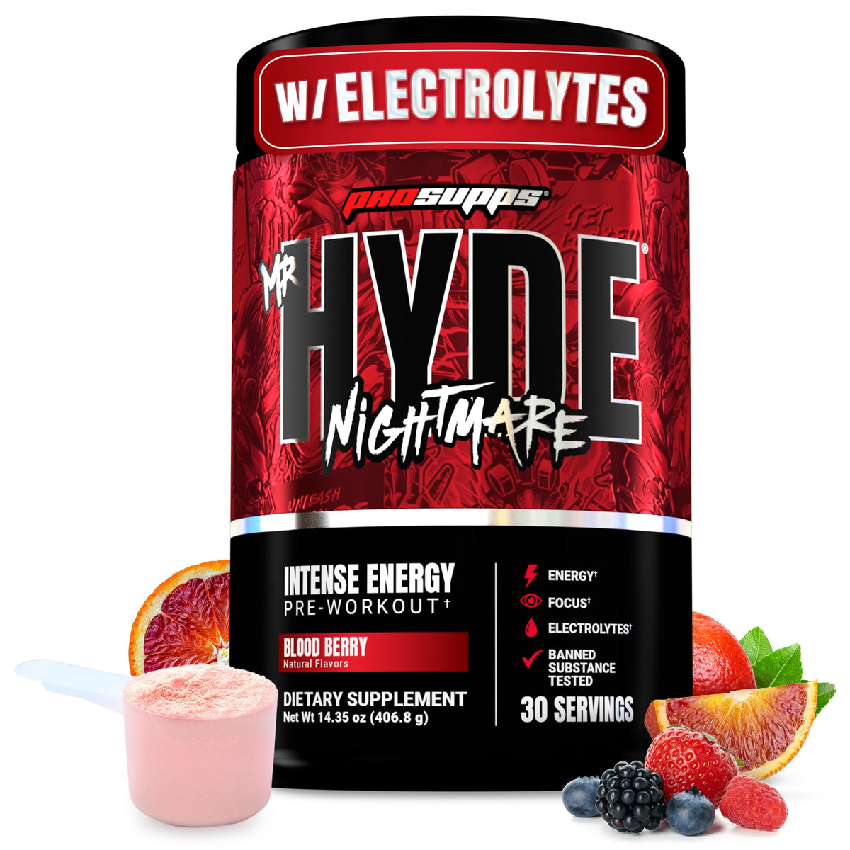 PROSUPPS Mr Hyde Nightmare emballage du produit, énergie prête à l entraînement