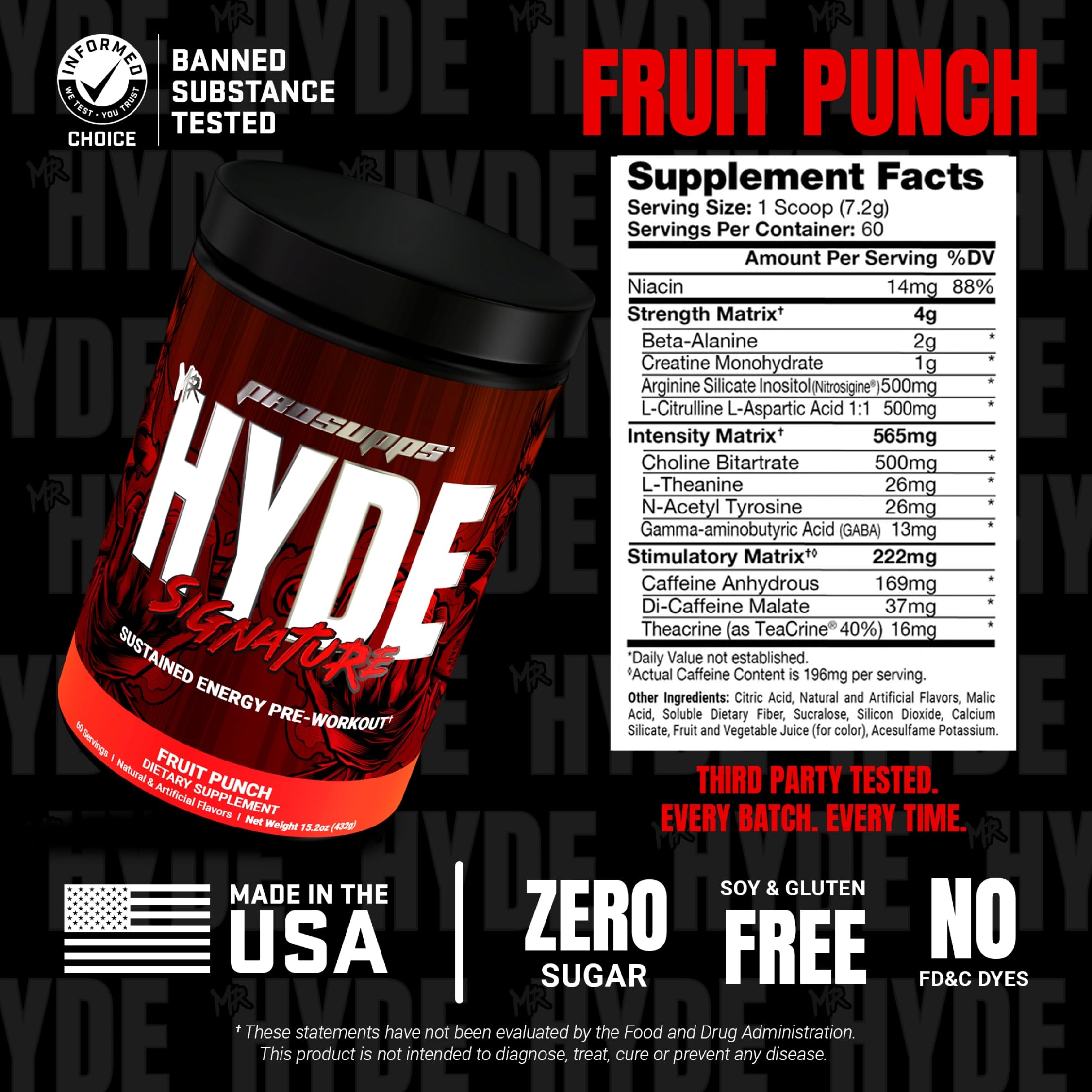 Mélange pré-entraînement PROSUPPS Mr. Hyde Signature avec eau.
