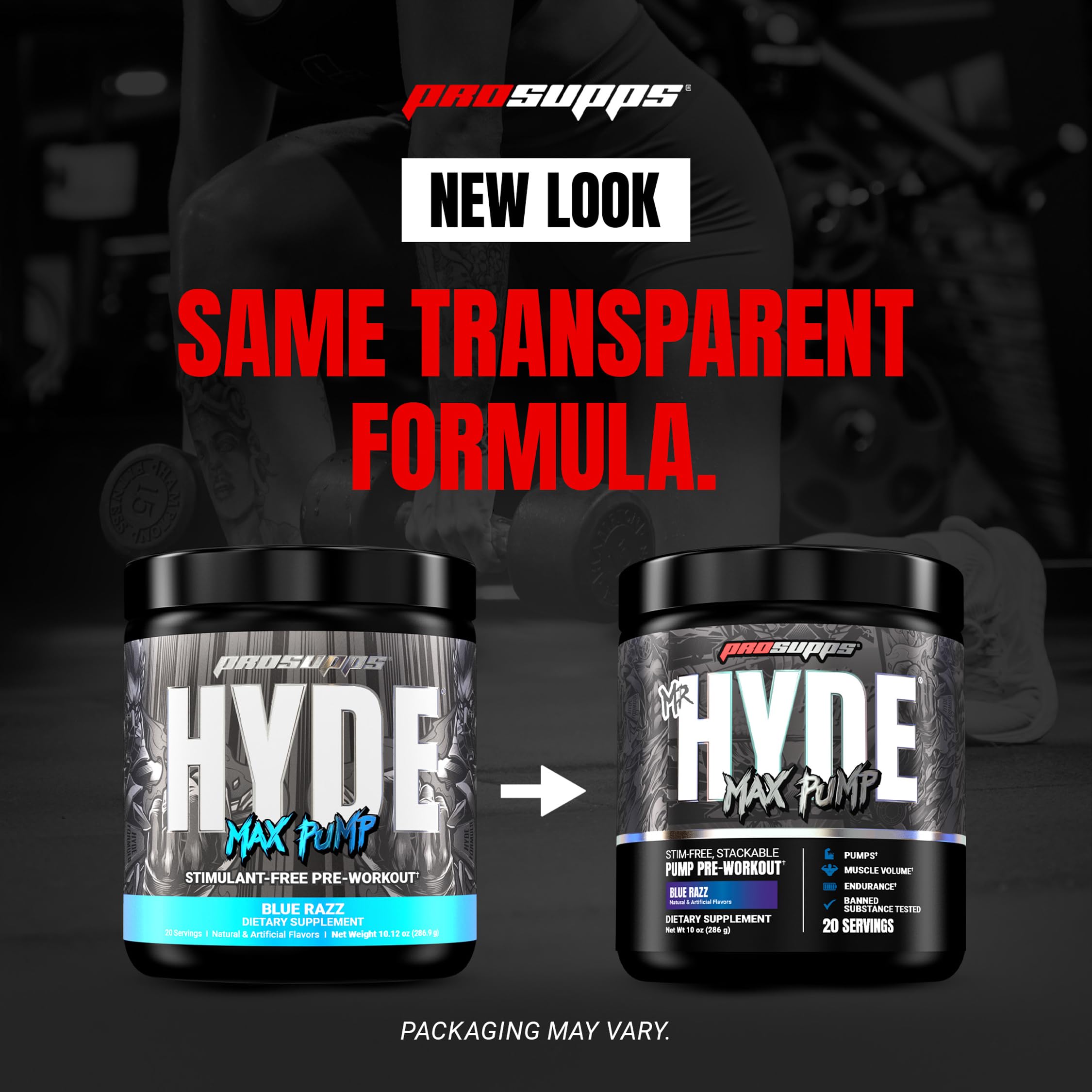 Salle de sport avec PROSUPPS Max Pump pour entraînement sans caféine.