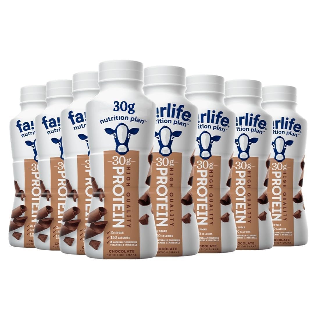 Shake Protéine Chocolat – bouteille crèmeuse, parfaite pour un petit-déjeuner rapide.
