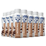 Shake Protéine Chocolat – bouteille crèmeuse, parfaite pour un petit-déjeuner rapide.