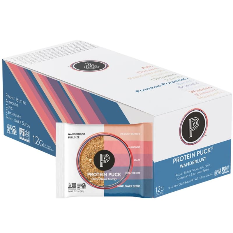 Protein Puck barre protéine végétale énergie durable et snack pratique.