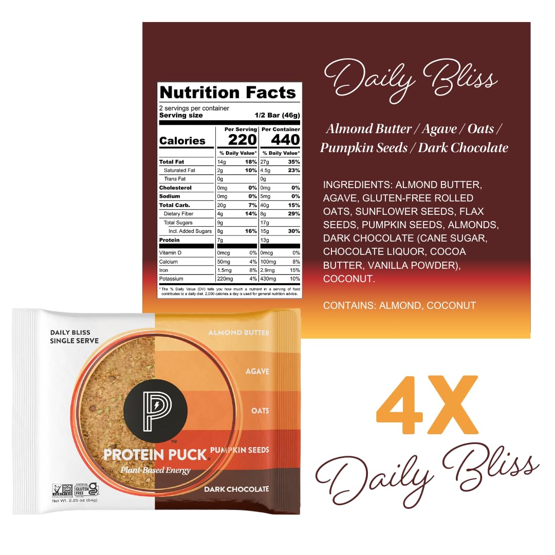 Protein Puck ingrédients naturels, texture fruits et noix