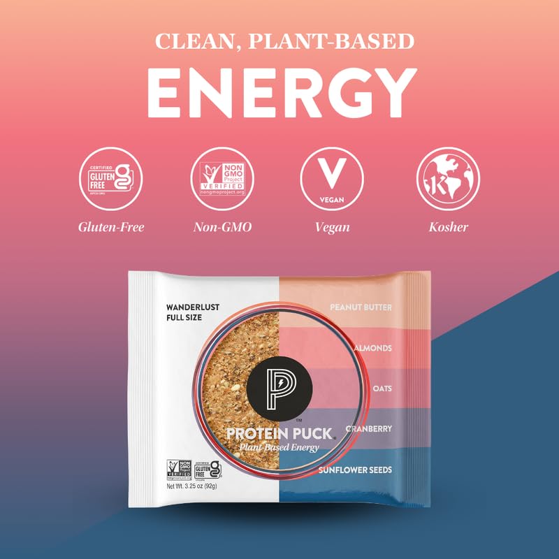 Protein Puck ingrédients réels noix et fruits pour une alimentation vraie.