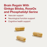 Brain Regain : RoseOx et extrait naturel visibles, mélange conçu pour le bien-être cérébral.