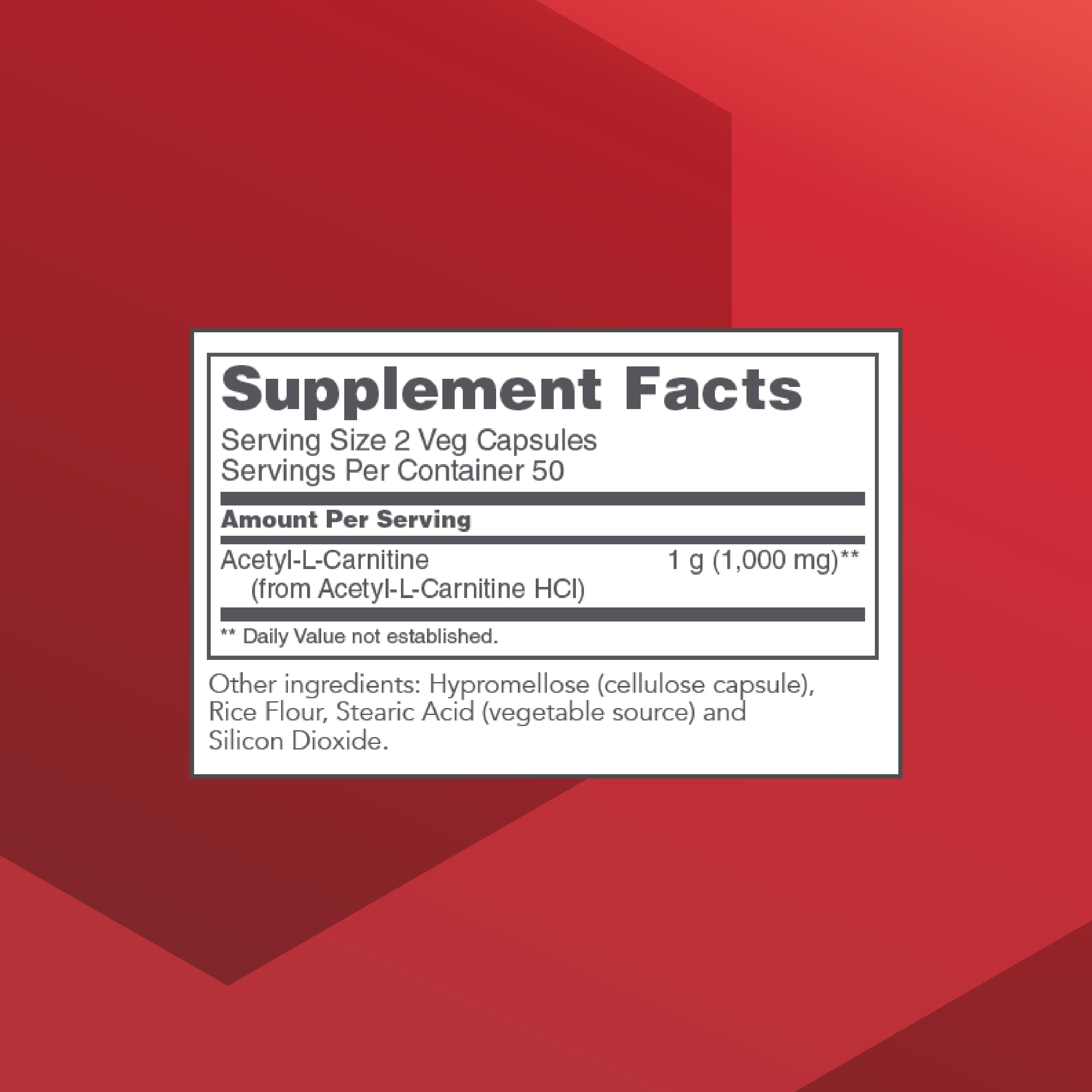 PROTOCOL FOR LIFE BALANCE Acetyl-L-Carnitine 500mg – gros plan sur la capsule et l'étiquette