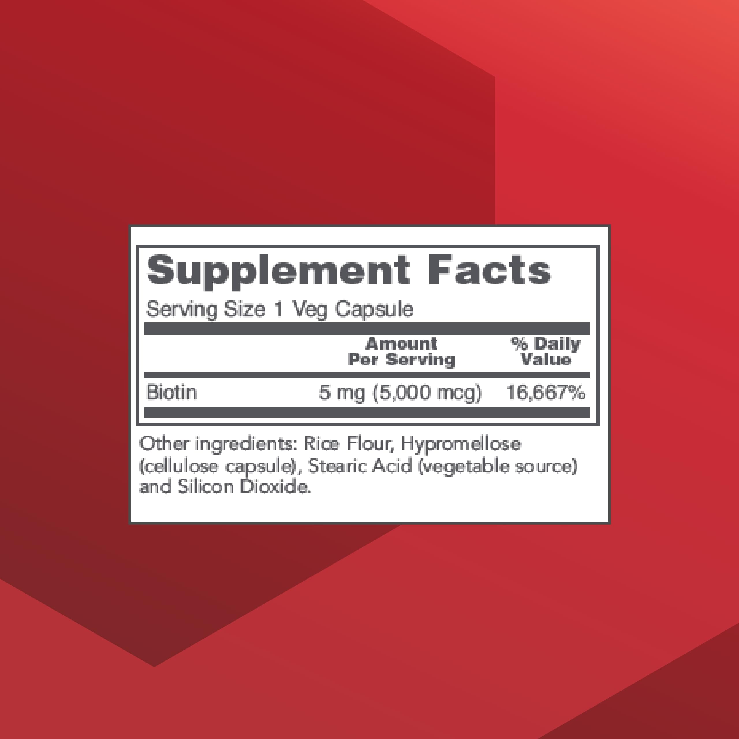 PROTOCOL FOR LIFE BALANCE Biotine 5000mcg - capsules, soutien des cheveux et ongles