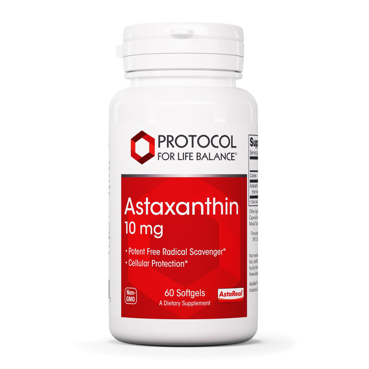 PROTOCOL FOR LIFE BALANCE astaxanthine 10 mg gélules dans la bouteille, soutien potentiel des membranes cellulaires.