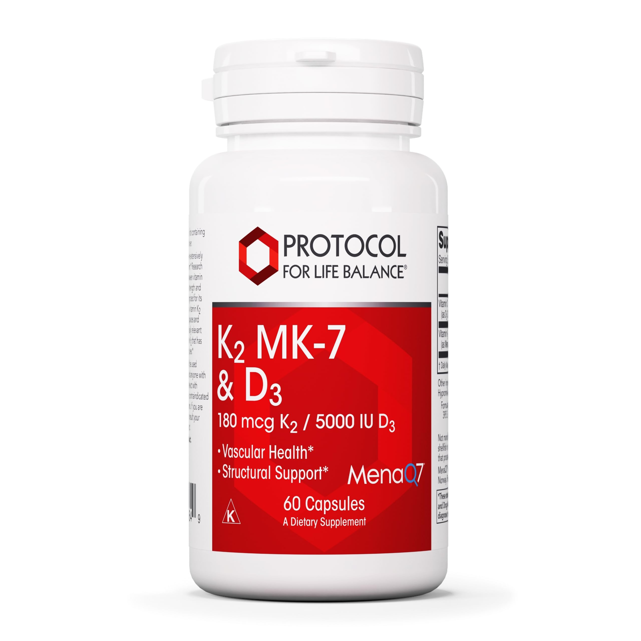 Protocol For Life Balance capsule visuelle montrant le complément K2 MK7 D3 pour les os
