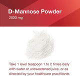 Étiquette PROTOCOL FOR LIFE BALANCE D-Mannose, Kosher et sans OGM clairement indiqués.