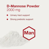 Poudre D-Mannose PROTOCOL FOR LIFE BALANCE, emballage clair et lisible.