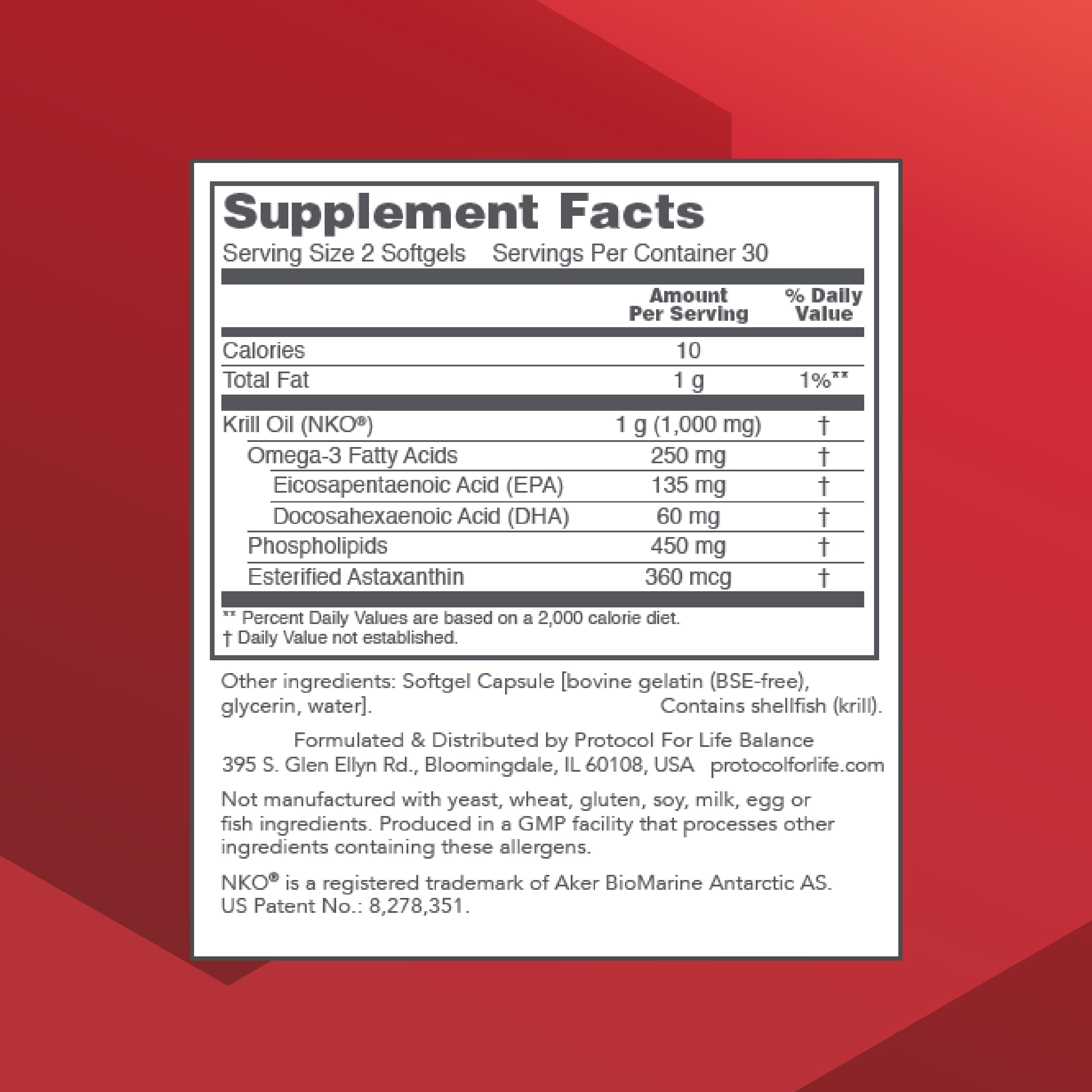 Capsules softgel Protocol for Life Balance riches en DHA et EPA
