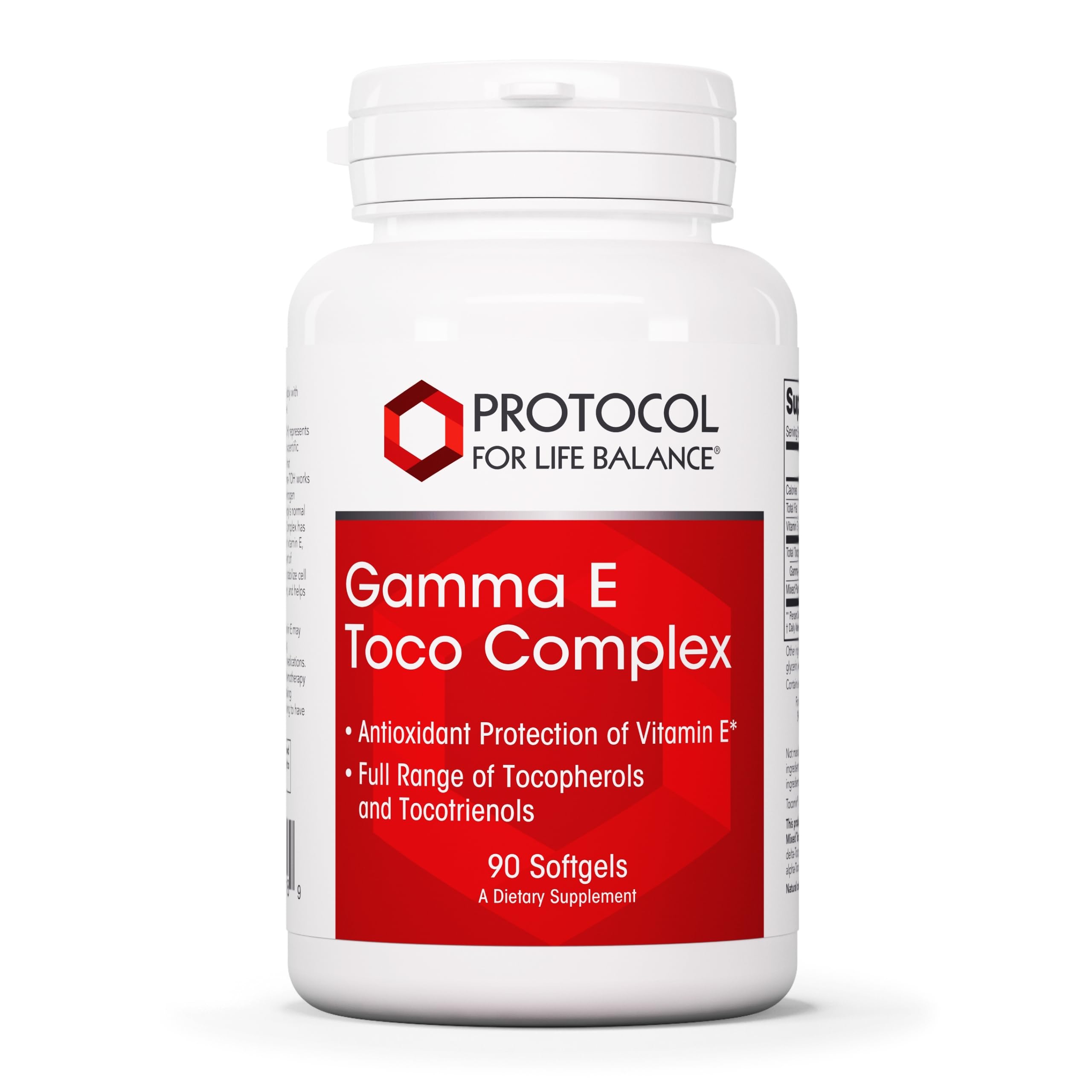 PROTOCOL FOR LIFE BALANCE Gamma E Toco Complex : bouteille, soutien antioxydant potentiel au quotidien.