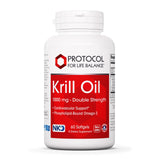 PROTOCOL FOR LIFE BALANCE huile de krill 1000 mg en bouteille, soutien potentiel quotidien.