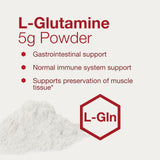 Doseur et verre avec Protocol For Life Balance L-Glutamine prêt à consommer