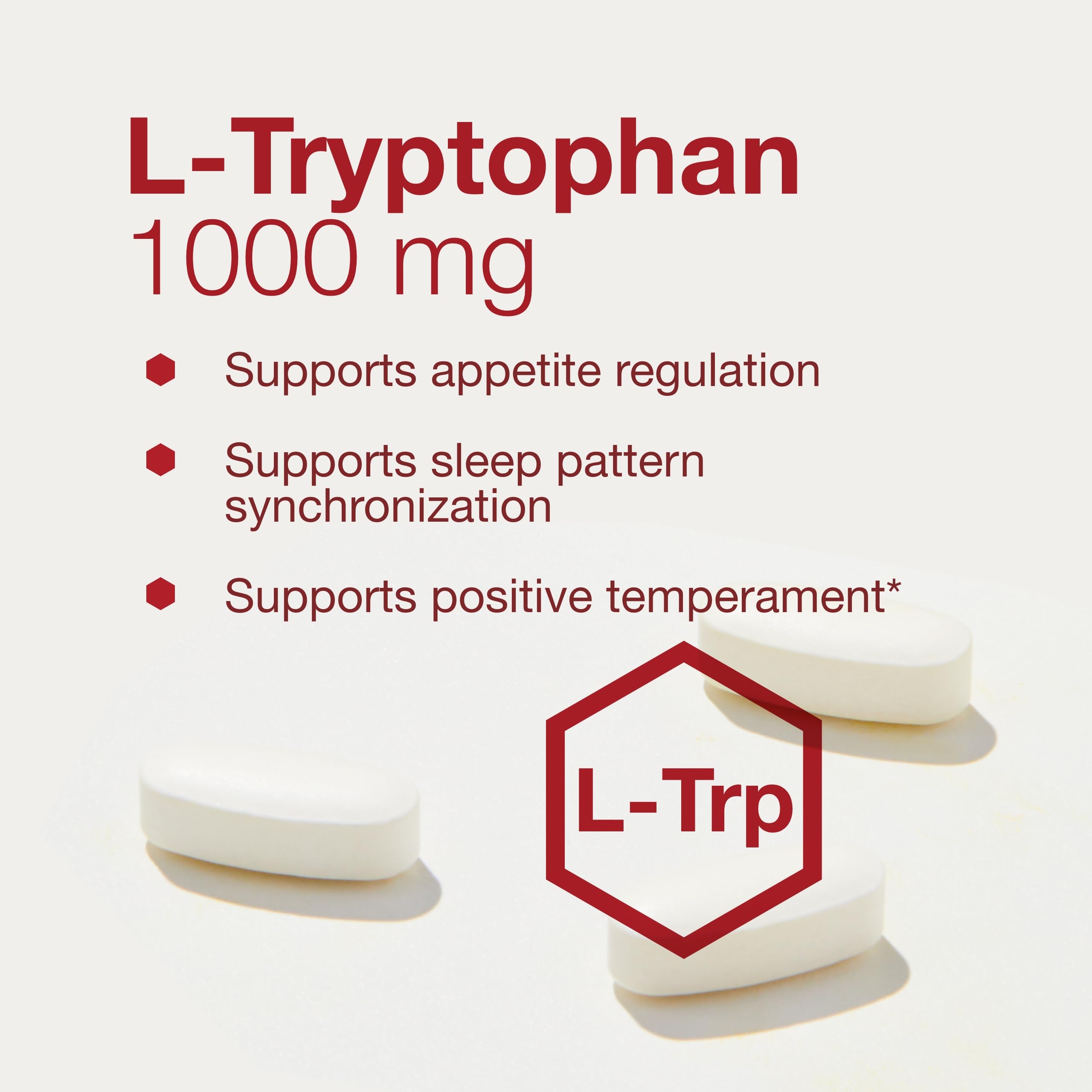 Étiquette PROTOCOL FOR LIFE BALANCE L-Tryptophane 1000 mg, informations claires du produit.